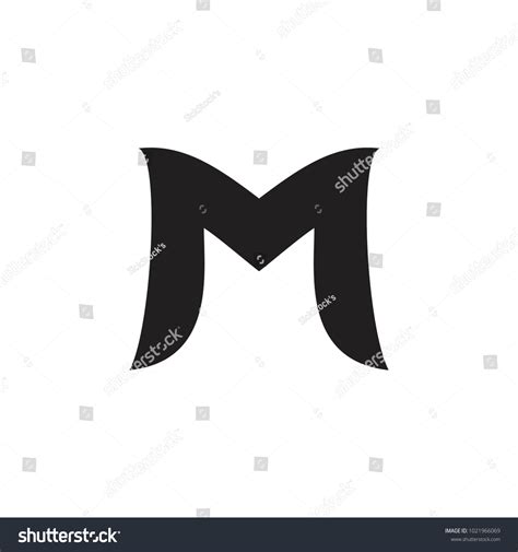 Simple Letter M Curves Shape Logo Stock Vector Royalty Free