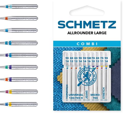 SCHMETZ Combi Allrounder Large Packung mit 10 Nähmaschinennadeln für