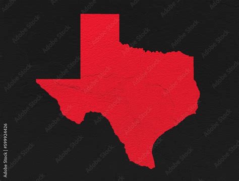 Texas red map on isolated black textured background. High quality ...