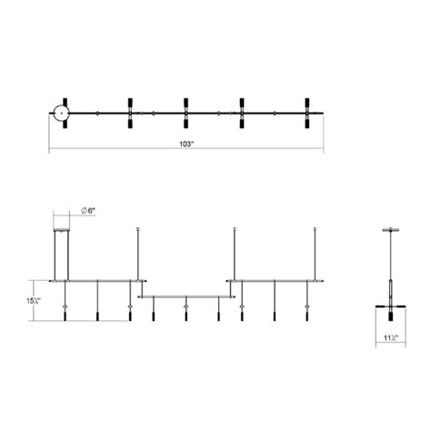 SuspendersOffset Linear LED Pendant LightCylinder With 50 Lens