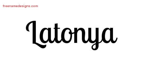 Handwritten Name Tattoo Designs Latonya Free Download - Free Name Designs