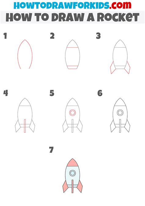 How to Draw a Rocket - Easy Drawing Tutorial For Kids