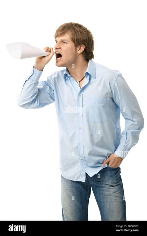 Angry man shouting Stock Photo - Alamy