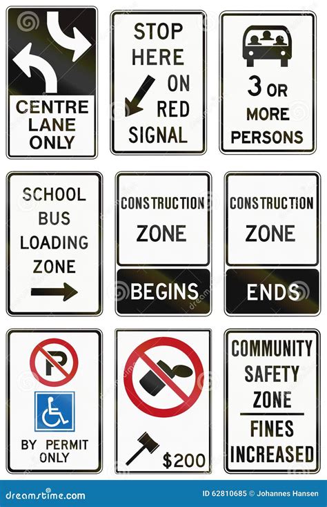 Regulatory Road Signs In Ontario - Canada Stock Illustration - Image ...