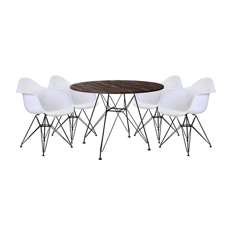 Conjunto Mesa de Jantar Eames Eiffel Redonda 90cm Amêndoa 4