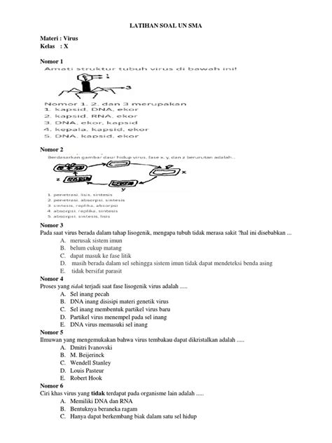 Latihan Soal Un Sma Virus Pdf