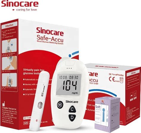 Sinocare Sinocare Bloedglucosemeter Safe Accu Bloedglucosetestkit