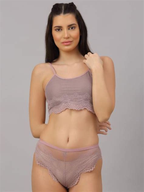 Buy Beach Curve Women Net Bra Panty Set For Lingerie Set Pack Of Color Purple Online