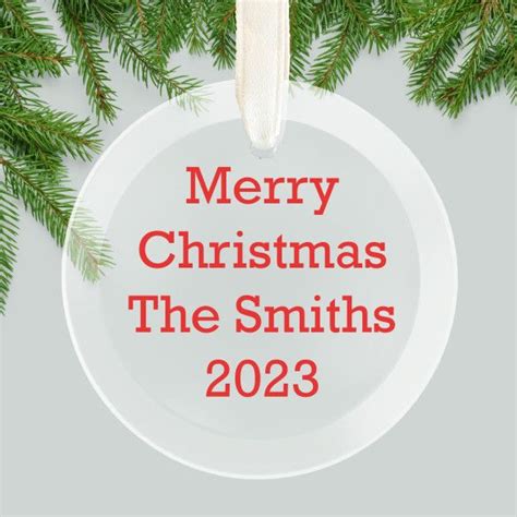 Personalized Round Glass Ornament Your Own Message