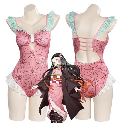 Anime Demon Slayer Cosplay Nezuko Kamado Swimsuit Cosplay Costume in ...