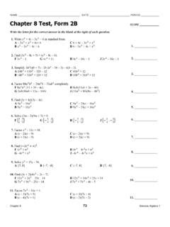 Chapter Test Form A Glencoe Algebra