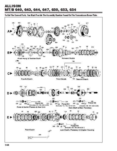 allison mtb   series transmission parts catalog  diagrams