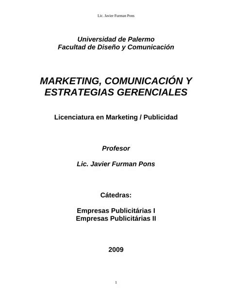 Pdf Marketing Comunicacion Y Estrategias De Gerenciales Dokumen Tips