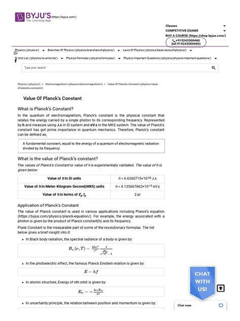 Value Of Planck’s Constant_ - Definition, Units, Formula | Classical ...