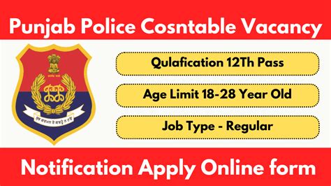 Punjab Police Constable Recruitment 2024 Notification Apply Online