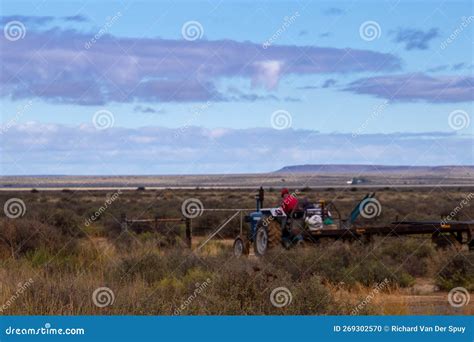 Farm Workers On A Tractor In The Karoo In South Africa Editorial Image