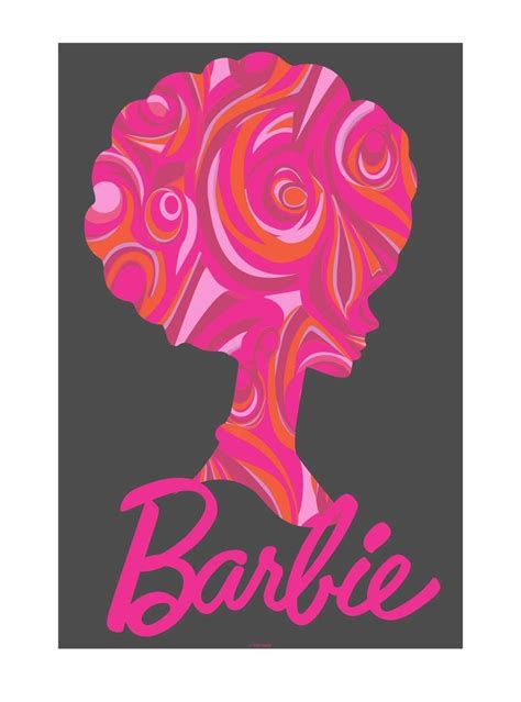 Barbie Afro Barbie Silhouette Pattern Poster Hot Topic In 2023