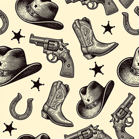 Premium Vector Wild West Seamless Pattern