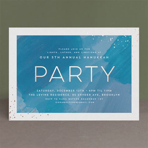 Modern Get Together Foil Pressed Party Invitation In Cobalt By