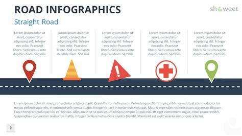 Road Infographics for PowerPoint - Straight Road - Showeet.com Creative ...