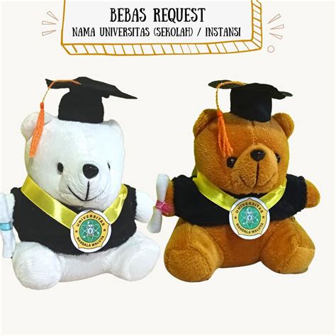 Jual Best Seller FLKO0 Boneka Wisuda Mini 15CM COSTUM NAMA Teddy