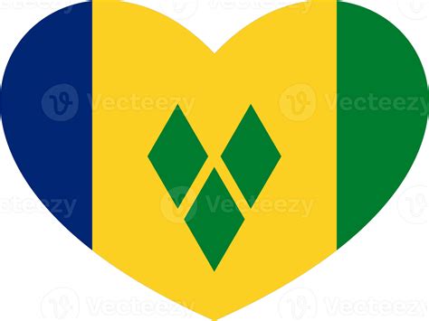 Saint Vincent And The Grenadines Flag Heart Shape Png 22101765 Png