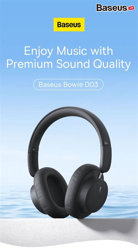 Tai Nghe Không Dây Chụp Tai Baseus Bowie D03 Wireless Headphones Blu