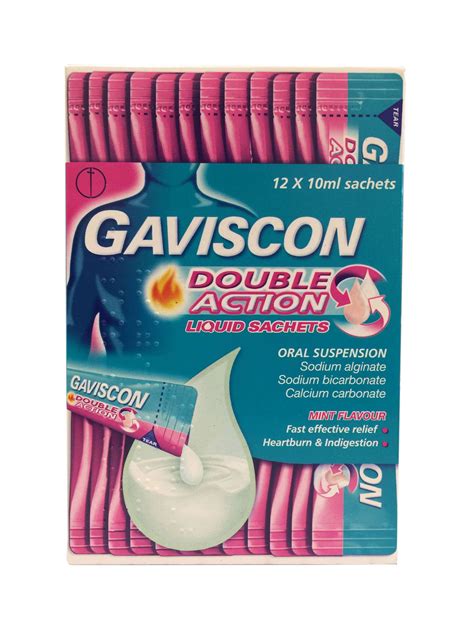 gaviscon double action heartburn  indigestion  liquid sachets