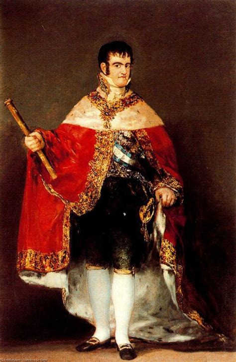 Paintings Reproductions Fernando VII With Royal Mantle By Francisco De