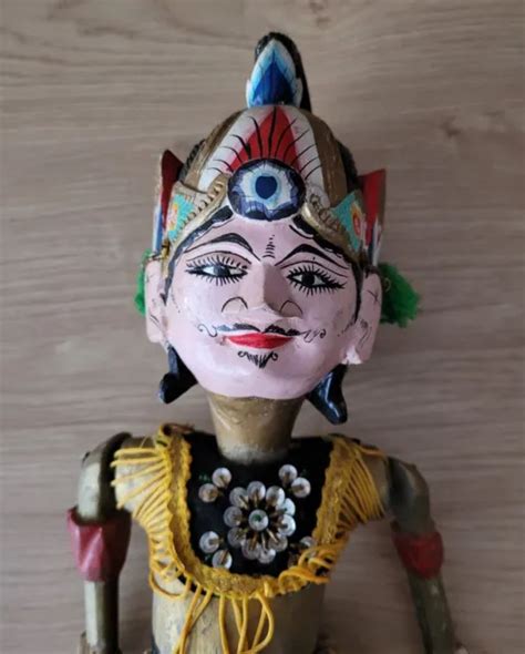 Stunning Antique Large Indonesian Wayang Golek Wooden Puppet