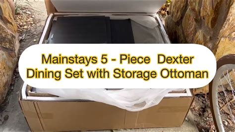 Mainstays 5 Piece Dexter Dining Set With Storage Ottoman Unbox Set