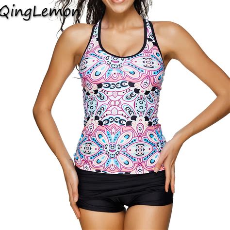 2017 New Womens Tribal Printed Tankini Added Bikini Set Swimwear