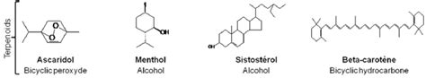 Examples of some terpenoids compounds found in essential oils of plants ...