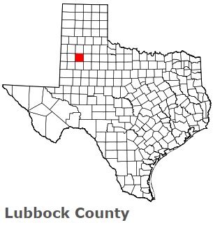 Lubbock County on the map of Texas 2024. Cities, roads, borders and ...