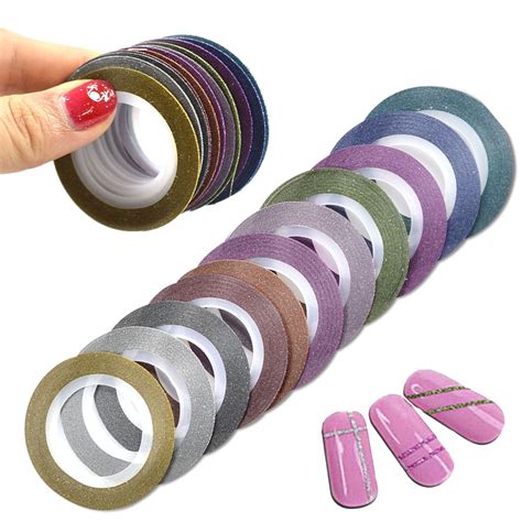 Mm Colors Glitter Nail Striping Tape Line For Nails Diy Decoration