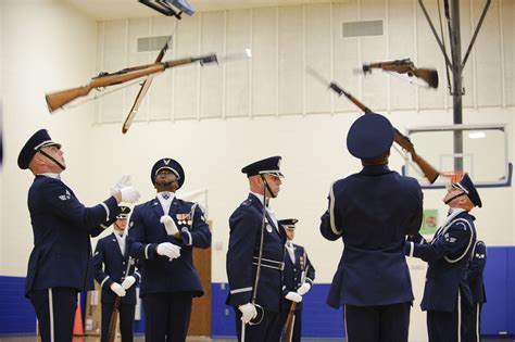 Air Force Honor Guard Drill Team Performs For RHS Student Body Joint