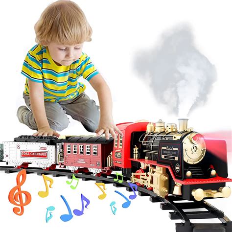 Train Set for Boys Girls Kids Toys, Christmas Electric Train Sets for Under The Tree, Locomotive ...