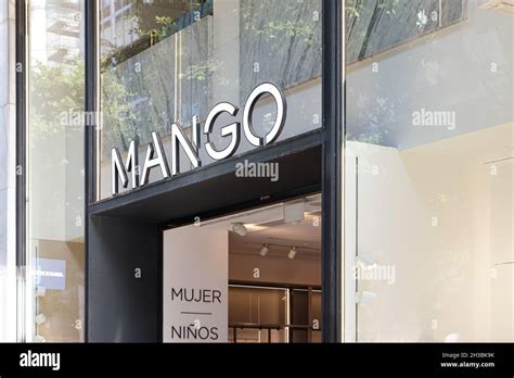 VALENCIA, SPAIN - OCTOBER 26, 2021: Mango is a Spanish clothing design ...