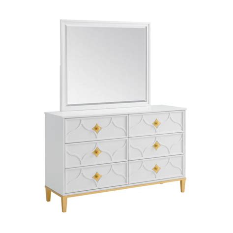 Willa Arlo Interiors Lomita Drawer Lingerie Chest In White And Gold