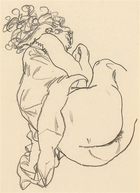 Nude Lying Down Drawing By Egon Schiele Fine Art America