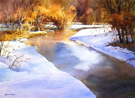 How To Paint A Snow Scene In Watercolor Roland Lee