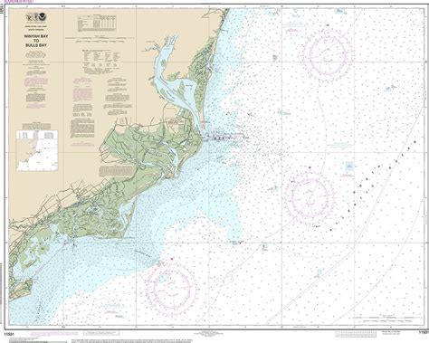 Nautical Charts Of Winyah Bay To Bulls Bay South Carolina 11531 Mud Bay Santee River Romain