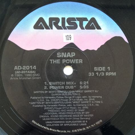 Snap – The Power – Vinyl (12", 33 ⅓ RPM), 1990 [r1634407] | Discogs