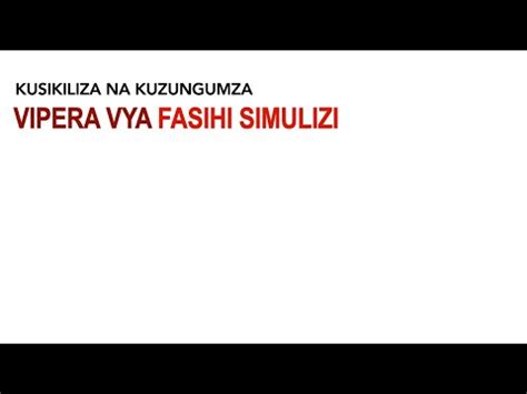 Vipera Vya Fasihi Simulizi Tanzu Za Fasihi Simulizi YouTube