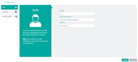 Modificando Datos De Perfil Aranda Field Service