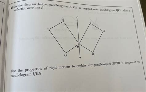 Solved In The Diagram Below Parallelogram Efgh Is Mapped Onto