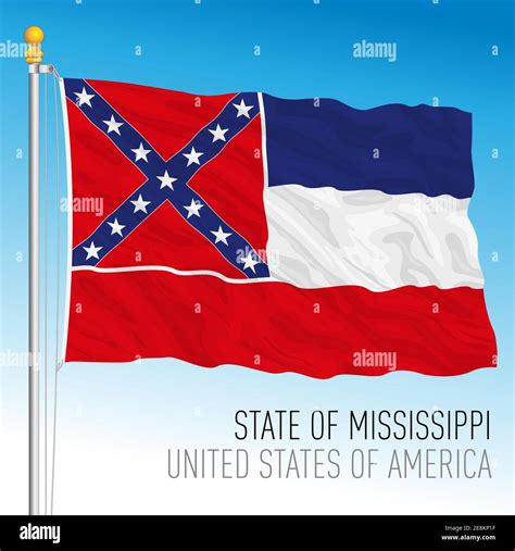 Bandera federal del estado de Mississippi Estados Unidos ilustración