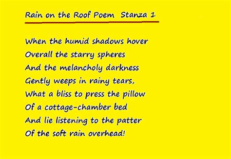 English Notes: Rain on the Roof