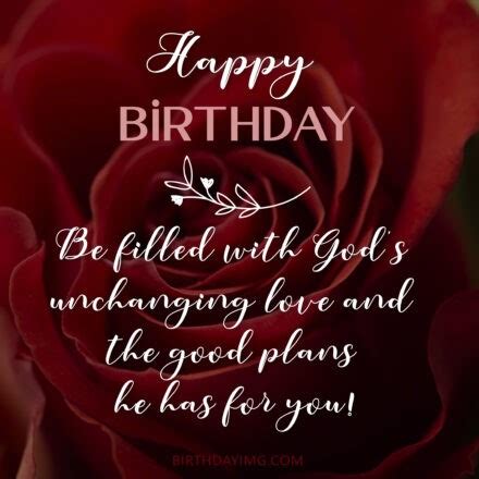 Free Happy Birthday Image with Blessings and Red Rose - birthdayimg.com