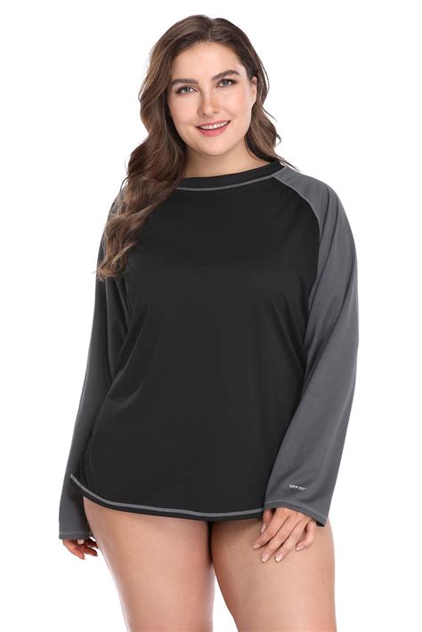 Vegatos Women Plus Size Long Sleeve Rash Guard Uv Protection Swim Shirt Swimwear Bsa Soar